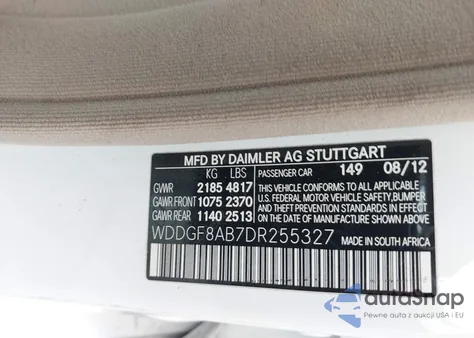 2013 Mercedes-Benz C 300 Luxury 4Matic z USA, uszkodzony, nr VIN WDDGF8AB7DR255327